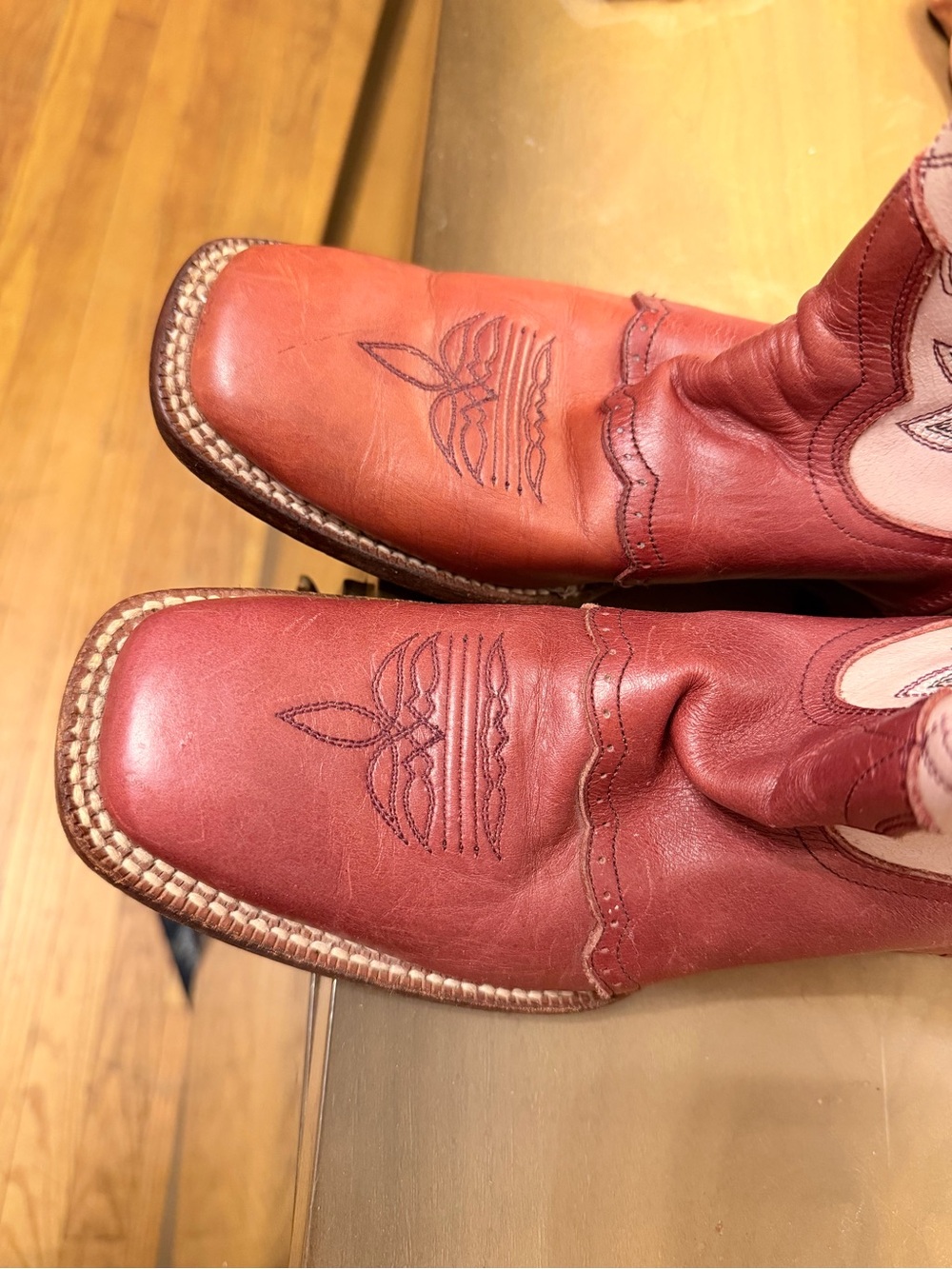Double H Women’s Western Cowboy Boots Two Tone Brown Cream 8.5 - Picture 10 of 11